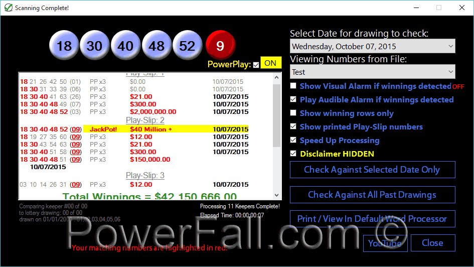 software to check powerball numbers and check lottery numbers